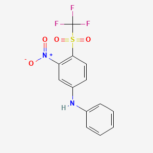 molecular formula C13H9F3N2O4S B3958818 3-nitro-N-phenyl-4-[(trifluoromethyl)sulfonyl]aniline 