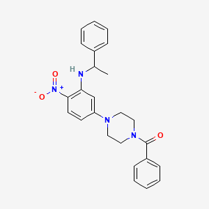 5-(4-BENZOYLPIPERAZIN-1-YL)-2-NITRO-N-(1-PHENYLETHYL)ANILINE