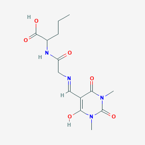 molecular formula C14H20N4O6 B3958829 N-[(1,3-dimethyl-2,4,6-trioxotetrahydro-5(2H)-pyrimidinylidene)methyl]glycylnorvaline 