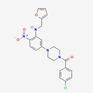 5-[4-(4-CHLOROBENZOYL)PIPERAZIN-1-YL]-N-[(FURAN-2-YL)METHYL]-2-NITROANILINE