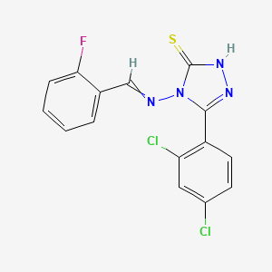 5-(2,4-dichlorophenyl)-4-[(2-fluorobenzylidene)amino]-4H-1,2,4-triazole-3-thiol