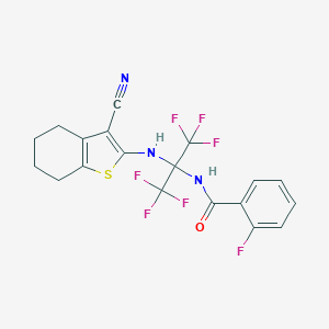 N-[1-[(3-cyano-4,5,6,7-tetrahydro-1-benzothiophen-2-yl)amino]-2,2,2-trifluoro-1-(trifluoromethyl)ethyl]-2-fluorobenzamide