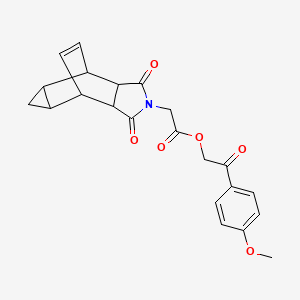 molecular formula C22H21NO6 B3958891 2-(4-methoxyphenyl)-2-oxoethyl (1,3-dioxooctahydro-4,6-ethenocyclopropa[f]isoindol-2(1H)-yl)acetate 