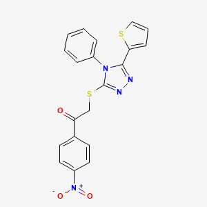 1-(4-nitrophenyl)-2-{[4-phenyl-5-(thiophen-2-yl)-4H-1,2,4-triazol-3-yl]sulfanyl}ethan-1-one