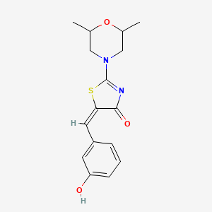 (5E)-2-(2,6-DIMETHYLMORPHOLIN-4-YL)-5-[(3-HYDROXYPHENYL)METHYLIDENE]-4,5-DIHYDRO-1,3-THIAZOL-4-ONE