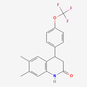 6,7-dimethyl-4-[4-(trifluoromethoxy)phenyl]-3,4-dihydro-2(1H)-quinolinone