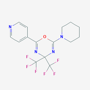 molecular formula C15H14F6N4O B395892 2-(1-piperidinyl)-6-(4-pyridinyl)-4,4-bis(trifluoromethyl)-4H-1,3,5-oxadiazine CAS No. 352317-24-9
