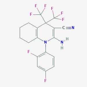 2-Amino-1-(2,4-difluorophenyl)-4,4-bis(trifluoromethyl)-1,4,5,6,7,8-hexahydroquinoline-3-carbonitrile