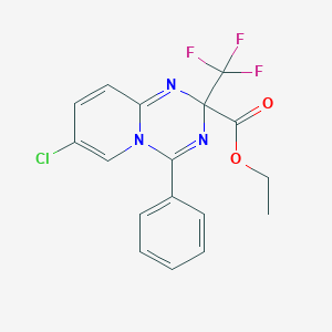 molecular formula C17H13ClF3N3O2 B395915 ethyl 7-chloro-4-phenyl-2-(trifluoromethyl)-2H-pyrido[1,2-a][1,3,5]triazine-2-carboxylate 