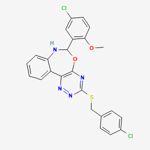 3-[(4-chlorobenzyl)thio]-6-(5-chloro-2-methoxyphenyl)-6,7-dihydro[1,2,4]triazino[5,6-d][3,1]benzoxazepine