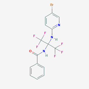 molecular formula C15H10BrF6N3O B395918 N-[1-[(5-bromo-2-pyridinyl)amino]-2,2,2-trifluoro-1-(trifluoromethyl)ethyl]benzamide CAS No. 352317-47-6