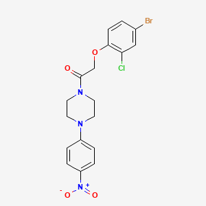 molecular formula C18H17BrClN3O4 B3959213 1-[(4-bromo-2-chlorophenoxy)acetyl]-4-(4-nitrophenyl)piperazine 