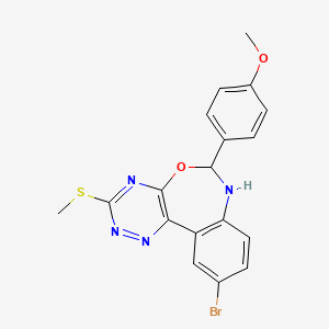 10-Bromo-6-(4-methoxyphenyl)-3-methylsulfanyl-6,7-dihydro-[1,2,4]triazino[5,6-d][3,1]benzoxazepine