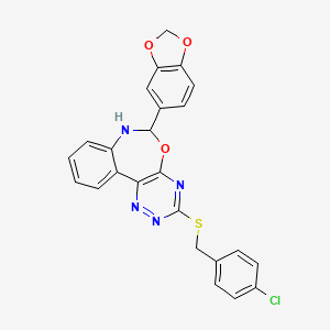 6-(1,3-BENZODIOXOL-5-YL)-3-[(4-CHLOROBENZYL)SULFANYL]-6,7-DIHYDRO[1,2,4]TRIAZINO[5,6-D][3,1]BENZOXAZEPINE