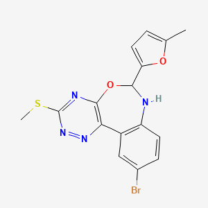 10-Bromo-6-(5-methylfuran-2-yl)-3-methylsulfanyl-6,7-dihydro-[1,2,4]triazino[5,6-d][3,1]benzoxazepine