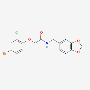 N-(1,3-benzodioxol-5-ylmethyl)-2-(4-bromo-2-chlorophenoxy)acetamide