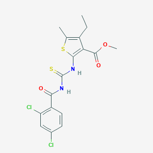 molecular formula C17H16Cl2N2O3S2 B395945 Methyl 2-[(2,4-dichlorobenzoyl)carbamothioylamino]-4-ethyl-5-methylthiophene-3-carboxylate CAS No. 370869-20-8