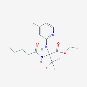 molecular formula C16H22F3N3O3 B395946 ethyl 3,3,3-trifluoro-N-(4-methylpyridin-2-yl)-2-(pentanoylamino)alaninate 