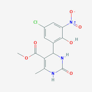 methyl 4-(5-chloro-2-hydroxy-3-nitrophenyl)-6-methyl-2-oxo-1,2,3,4-tetrahydro-5-pyrimidinecarboxylate