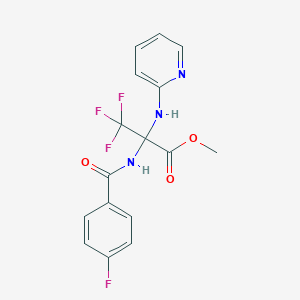 molecular formula C16H13F4N3O3 B395948 Methyl 3,3,3-trifluoro-2-[(4-fluorobenzoyl)amino]-2-(2-pyridinylamino)propanoate 