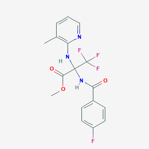 molecular formula C17H15F4N3O3 B395949 Methyl 3,3,3-trifluoro-2-[(4-fluorobenzoyl)amino]-2-[(3-methylpyridin-2-yl)amino]propanoate 