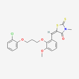 (5E)-5-[[2-[3-(2-chlorophenoxy)propoxy]-3-methoxyphenyl]methylidene]-3-methyl-2-sulfanylidene-1,3-thiazolidin-4-one