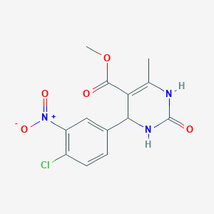 molecular formula C13H12ClN3O5 B3959537 methyl 4-(4-chloro-3-nitrophenyl)-6-methyl-2-oxo-1,2,3,4-tetrahydro-5-pyrimidinecarboxylate 