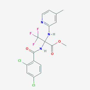 molecular formula C17H14Cl2F3N3O3 B395954 Methyl 2-[(2,4-dichlorobenzoyl)amino]-3,3,3-trifluoro-2-[(4-methylpyridin-2-yl)amino]propanoate CAS No. 440112-03-8