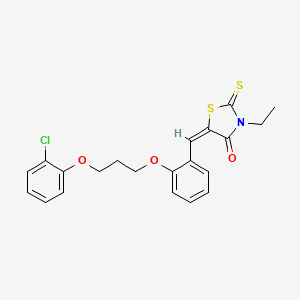 (5E)-5-[[2-[3-(2-chlorophenoxy)propoxy]phenyl]methylidene]-3-ethyl-2-sulfanylidene-1,3-thiazolidin-4-one