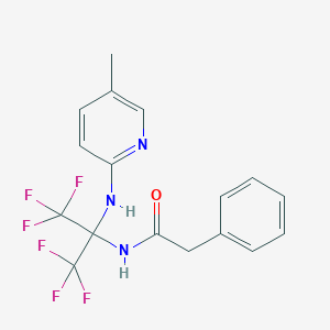 molecular formula C17H15F6N3O B395958 2-Phenyl-N-[2,2,2-trifluoro-1-[(5-methyl-2-pyridinyl)amino]-1-(trifluoromethyl)ethyl]acetamide CAS No. 489418-47-5