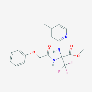 molecular formula C18H18F3N3O4 B395959 Methyl 3,3,3-trifluoro-2-[(4-methyl-2-pyridinyl)amino]-2-[(phenoxyacetyl)amino]propanoate 