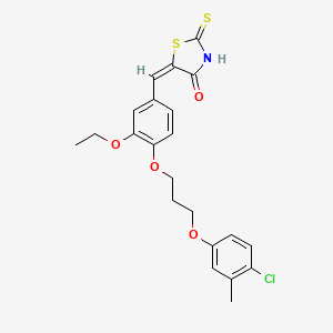 molecular formula C22H22ClNO4S2 B3959599 (5E)-5-[[4-[3-(4-chloro-3-methylphenoxy)propoxy]-3-ethoxyphenyl]methylidene]-2-sulfanylidene-1,3-thiazolidin-4-one 