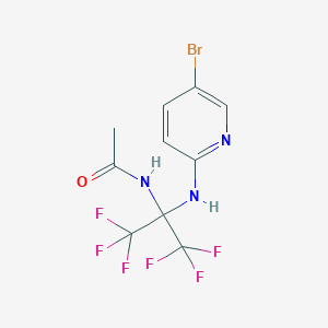 molecular formula C10H8BrF6N3O B395962 N-[1-[(5-bromopyridin-2-yl)amino]-2,2,2-trifluoro-1-(trifluoromethyl)ethyl]acetamide 