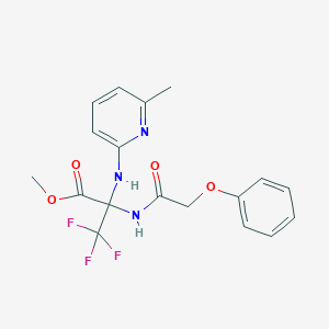 molecular formula C18H18F3N3O4 B395963 Methyl 3,3,3-trifluoro-2-[(6-methyl-2-pyridinyl)amino]-2-[(phenoxyacetyl)amino]propanoate 