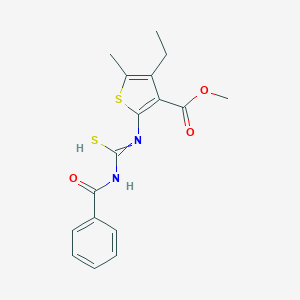 molecular formula C17H18N2O3S2 B395964 Methyl 2-{[(benzoylamino)carbothioyl]amino}-4-ethyl-5-methyl-3-thiophenecarboxylate CAS No. 371206-84-7