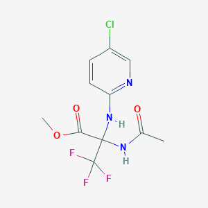 molecular formula C11H11ClF3N3O3 B395968 2-Acetylamino-2-(5-chloro-pyridin-2-ylamino)-3,3,3-trifluoro-propionic acid methyl ester CAS No. 447411-03-2