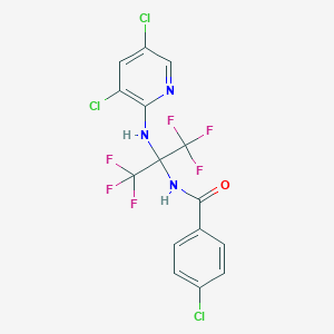 molecular formula C15H8Cl3F6N3O B395972 4-chloro-N-[1-[(3,5-dichloro-2-pyridinyl)amino]-2,2,2-trifluoro-1-(trifluoromethyl)ethyl]benzamide 