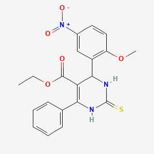 ethyl 4-(2-methoxy-5-nitrophenyl)-6-phenyl-2-thioxo-1,2,3,4-tetrahydro-5-pyrimidinecarboxylate