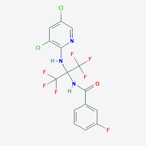molecular formula C15H8Cl2F7N3O B395974 N-[1-[(3,5-dichloro-2-pyridinyl)amino]-2,2,2-trifluoro-1-(trifluoromethyl)ethyl]-3-fluorobenzamide 
