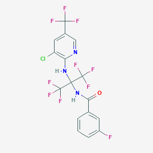 molecular formula C16H8ClF10N3O B395975 N-[1-{[3-chloro-5-(trifluoromethyl)-2-pyridinyl]amino}-2,2,2-trifluoro-1-(trifluoromethyl)ethyl]-3-fluorobenzamide 