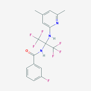 molecular formula C17H14F7N3O B395977 N-[1-[(4,6-dimethyl-2-pyridinyl)amino]-2,2,2-trifluoro-1-(trifluoromethyl)ethyl]-3-fluorobenzamide 