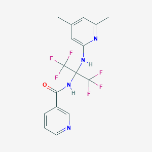 molecular formula C16H14F6N4O B395978 N-[1-[(4,6-dimethyl-2-pyridinyl)amino]-2,2,2-trifluoro-1-(trifluoromethyl)ethyl]nicotinamide 