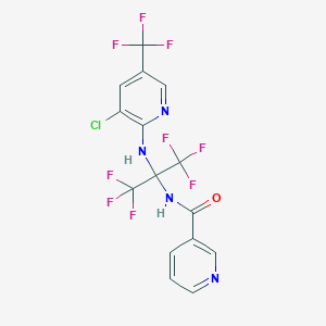 N-[2-[[3-chloro-5-(trifluoromethyl)pyridin-2-yl]amino]-1,1,1,3,3,3-hexafluoropropan-2-yl]pyridine-3-carboxamide