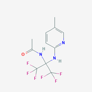 molecular formula C11H11F6N3O B395980 N-[2,2,2-trifluoro-1-[(5-methylpyridin-2-yl)amino]-1-(trifluoromethyl)ethyl]acetamide 