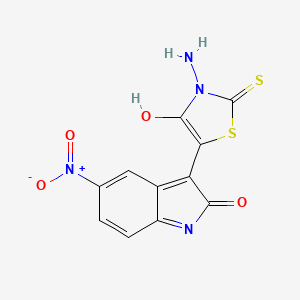 3-(3-amino-4-oxo-2-thioxo-1,3-thiazolidin-5-ylidene)-5-nitro-1,3-dihydro-2H-indol-2-one