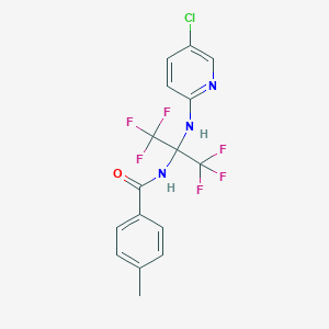 molecular formula C16H12ClF6N3O B395983 N-[1-[(5-chloropyridin-2-yl)amino]-2,2,2-trifluoro-1-(trifluoromethyl)ethyl]-4-methylbenzamide 