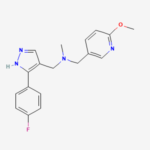 1-[5-(4-fluorophenyl)-1H-pyrazol-4-yl]-N-[(6-methoxypyridin-3-yl)methyl]-N-methylmethanamine