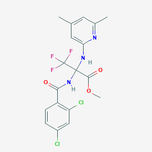 molecular formula C18H16Cl2F3N3O3 B395986 Methyl 2-[(2,4-dichlorobenzoyl)amino]-2-[(4,6-dimethyl-2-pyridinyl)amino]-3,3,3-trifluoropropanoate CAS No. 488090-24-0