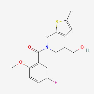 5-fluoro-N-(3-hydroxypropyl)-2-methoxy-N-[(5-methyl-2-thienyl)methyl]benzamide