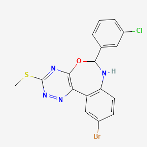 10-bromo-6-(3-chlorophenyl)-3-(methylthio)-6,7-dihydro[1,2,4]triazino[5,6-d][3,1]benzoxazepine